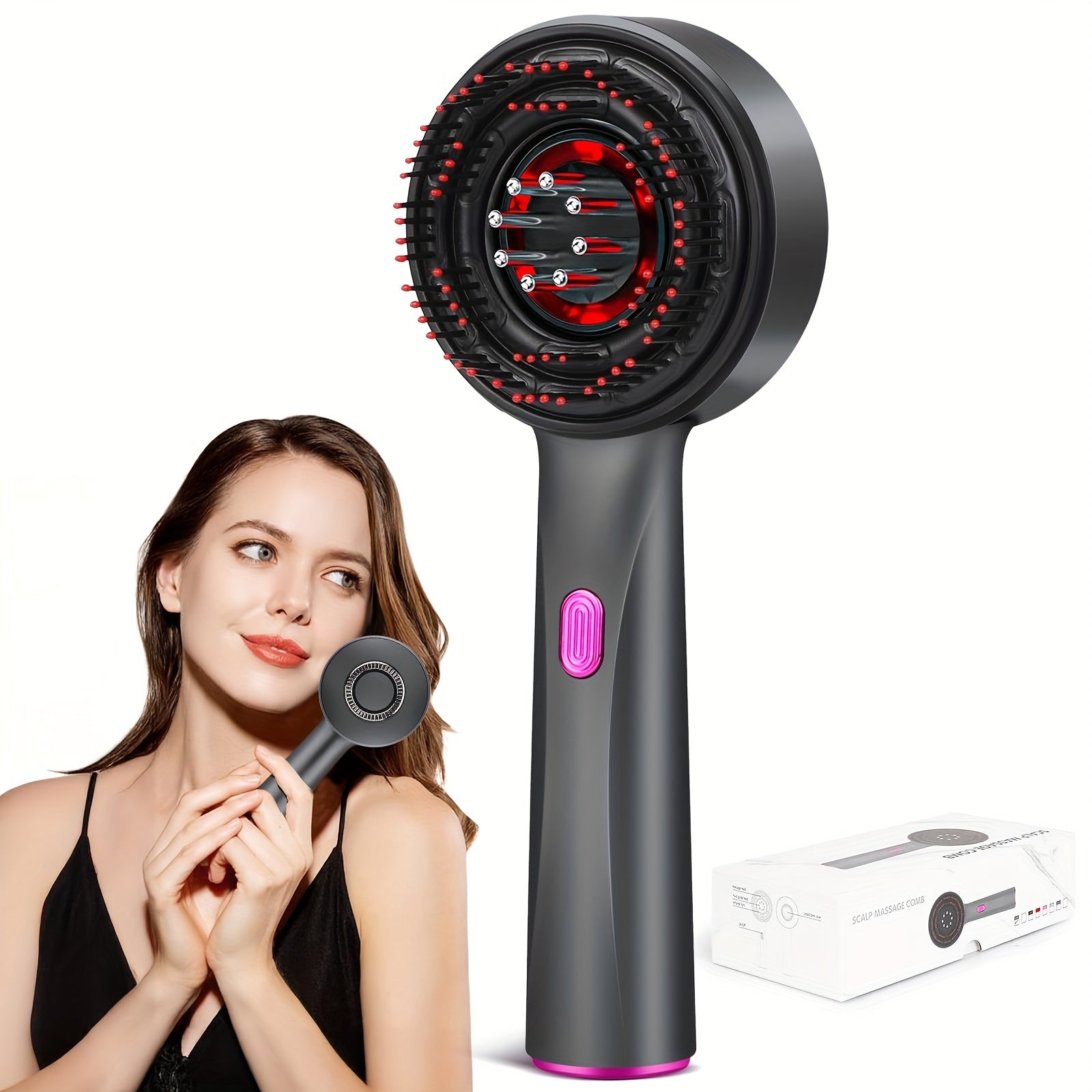 USB Rechargeable Scalp Massager with 1400mAh Lithium Battery for Head Relaxation