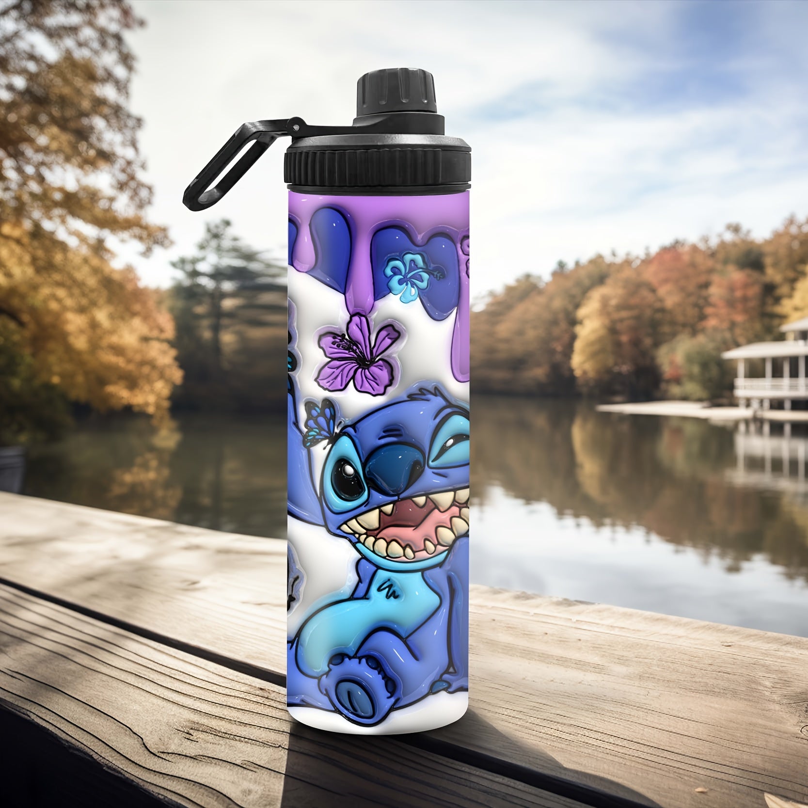 Stainless Steel Water Bottle with Butterfly Print Insulated Leakproof BPA-Free for Travel