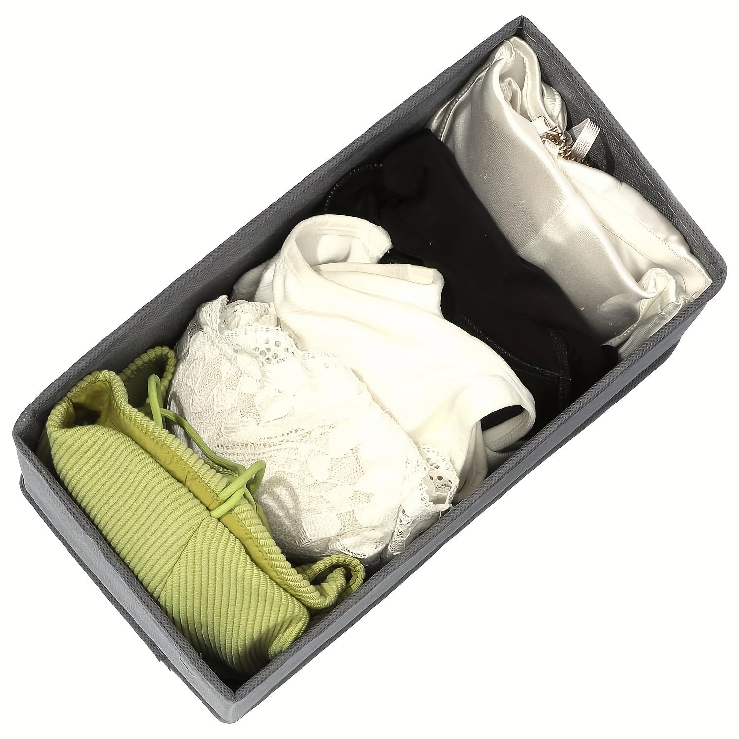 Set of 3 Canvas Drawer Organizers for Socks Underwear and Clothes with Foldable Dividers