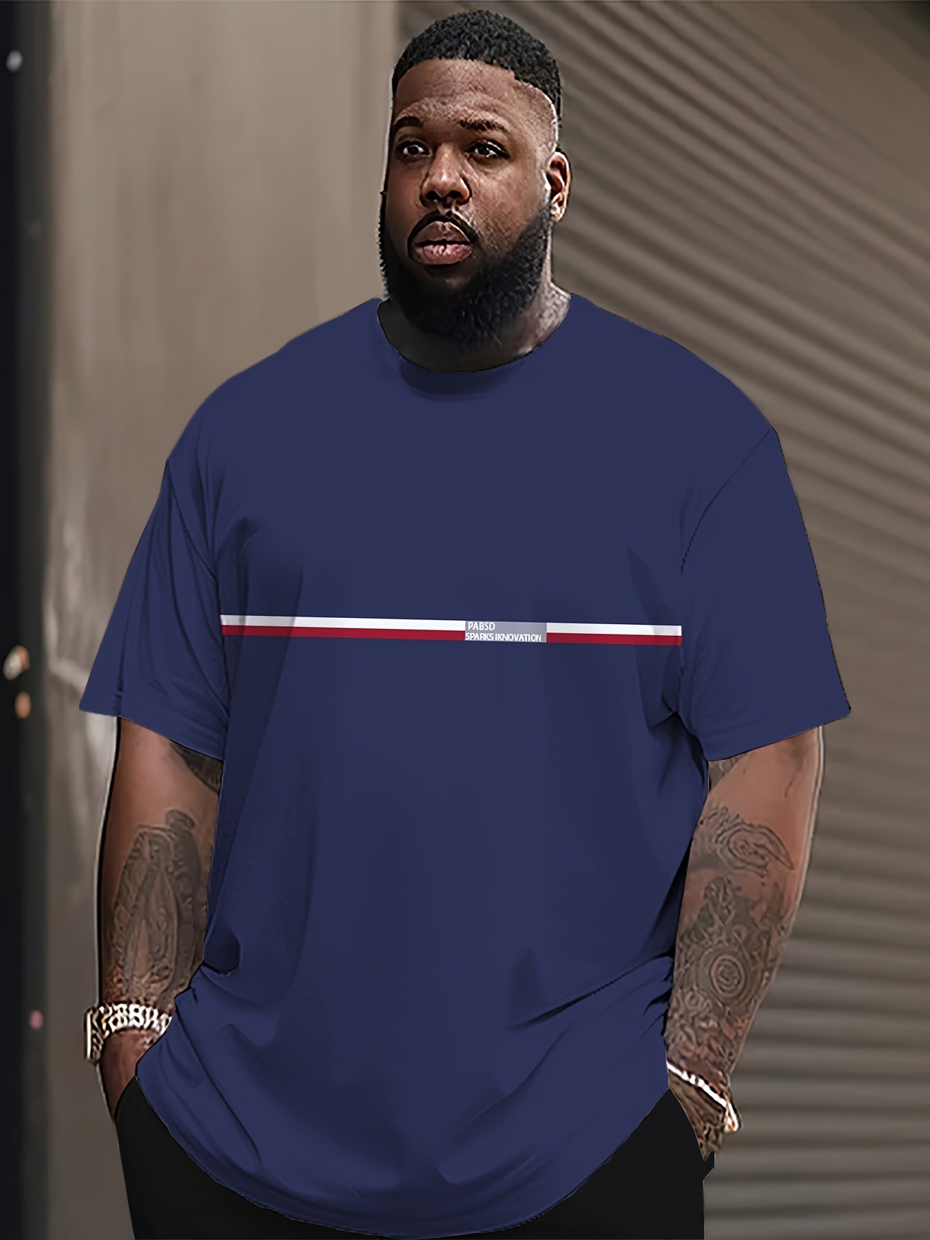 Мужская синяя полосатая футболка с коротким рукавом из полиэстера, повседневная спортивная одежда, большой размер