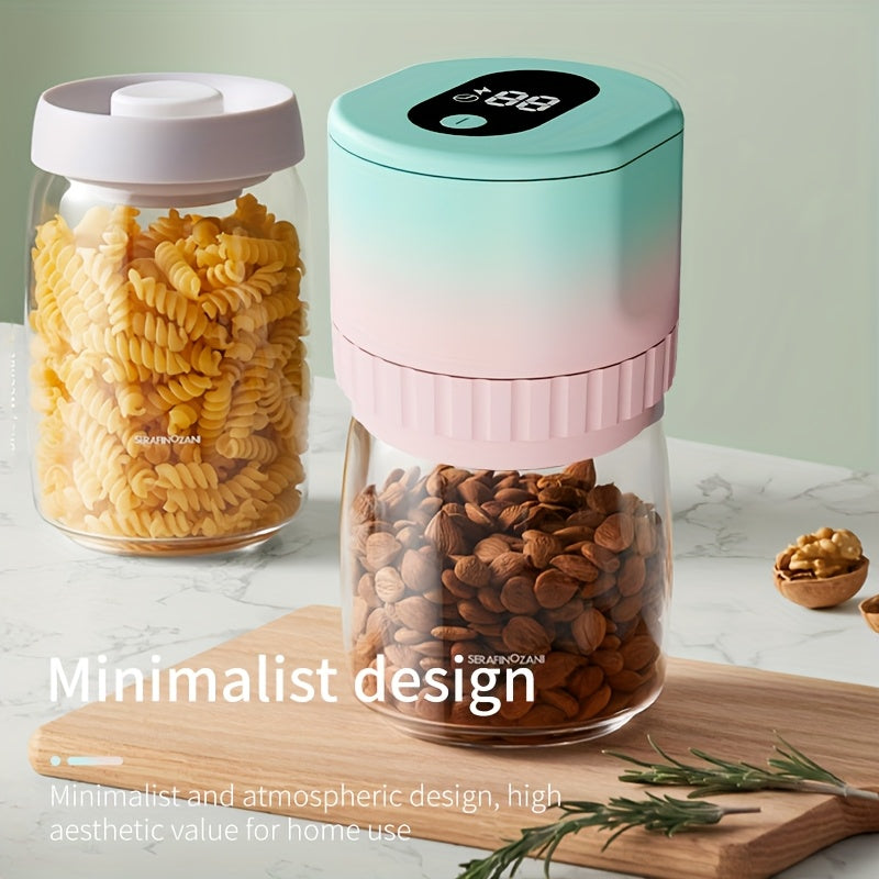 USB orqali qayta zaryadlanadigan batareyaga ega Elektrik Mason Jar Vacuum Sealer Kiti.