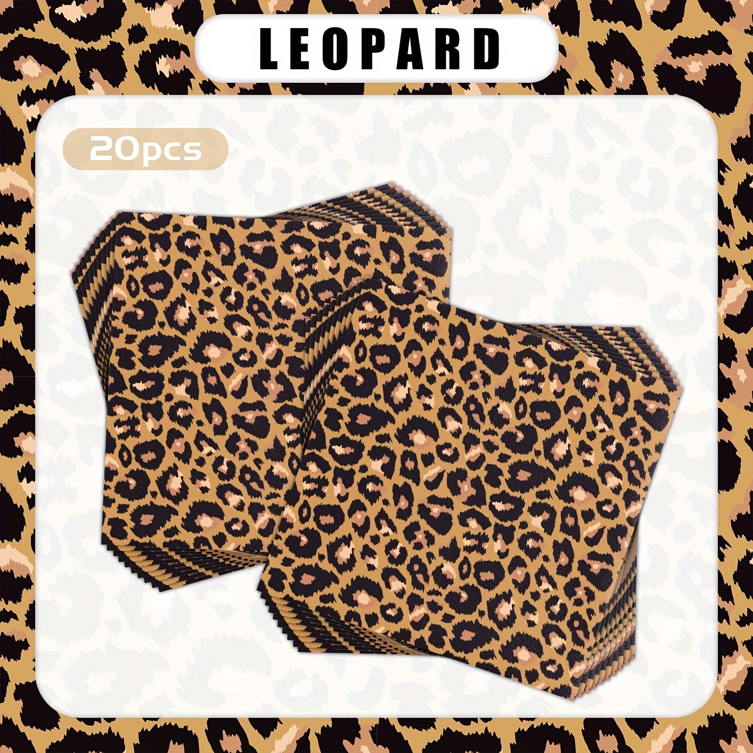Leopard Print Party Napkins Disposable Paper Luncheon Napkins for Animal Theme