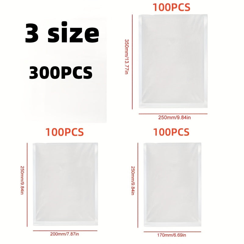 100pcs Food Grade Vacuum Sealer Bags Heavy Duty Durable Thick for Food Preservation