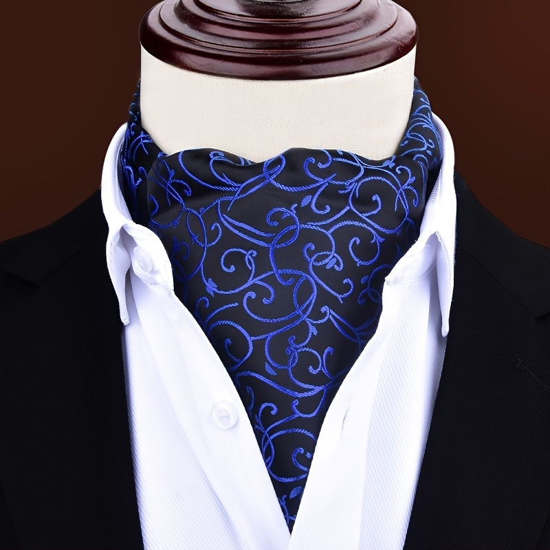 Men's Autumn Winter Double-Layer Paisley Pattern Collared Shirt Scarf for Casual Formal