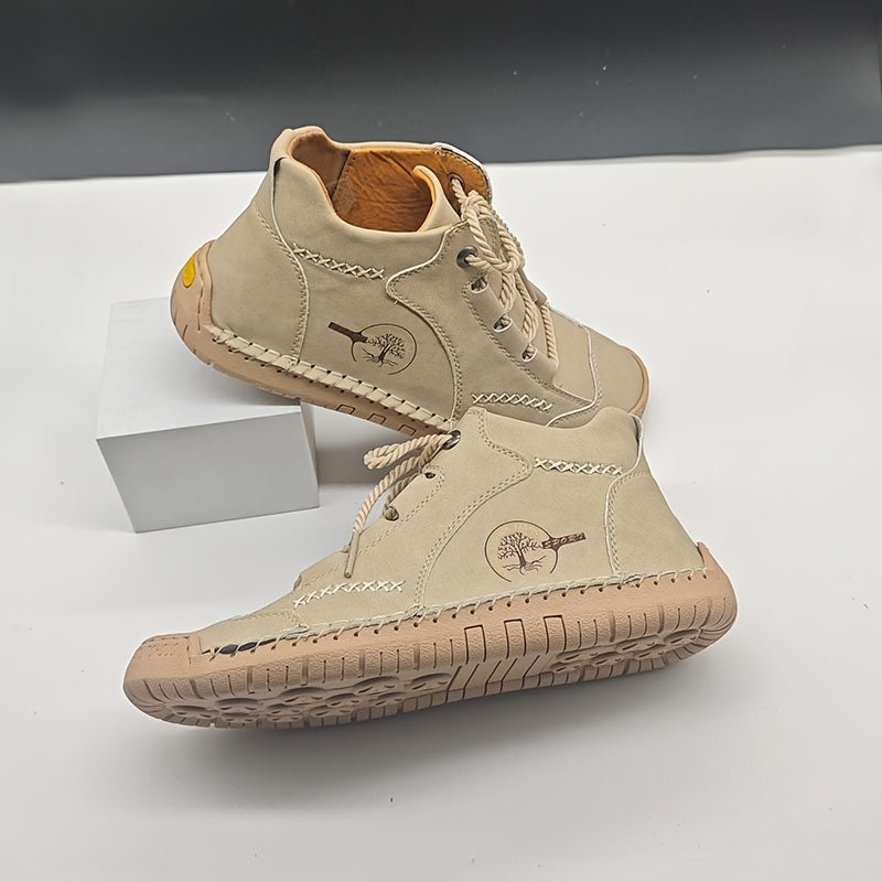 SALKIN Винтажные западные ботинки на щиколотке: ручная работа, шнуровка, круглый нос, плоский каблук, нескользящая подошва.