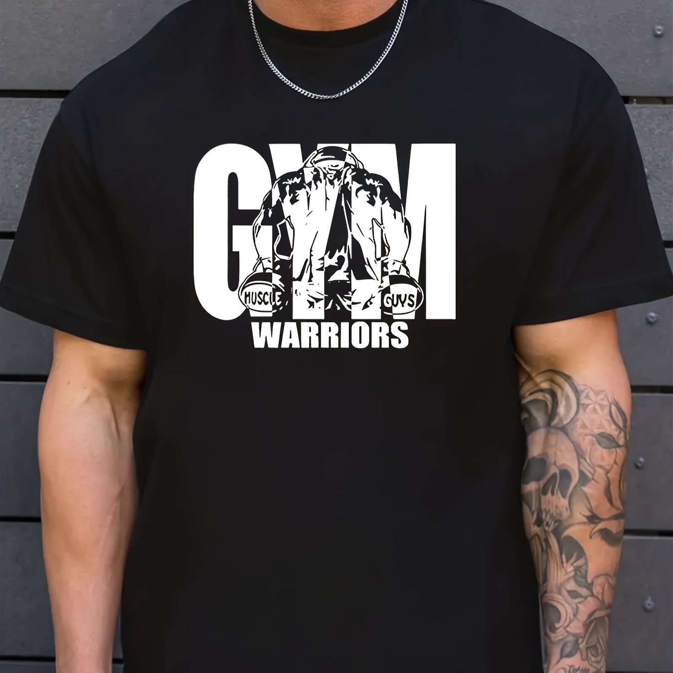 Yoz uchun Katta O'lchamdagi GYM Print Erkaklar Tasodifiy T-shirti