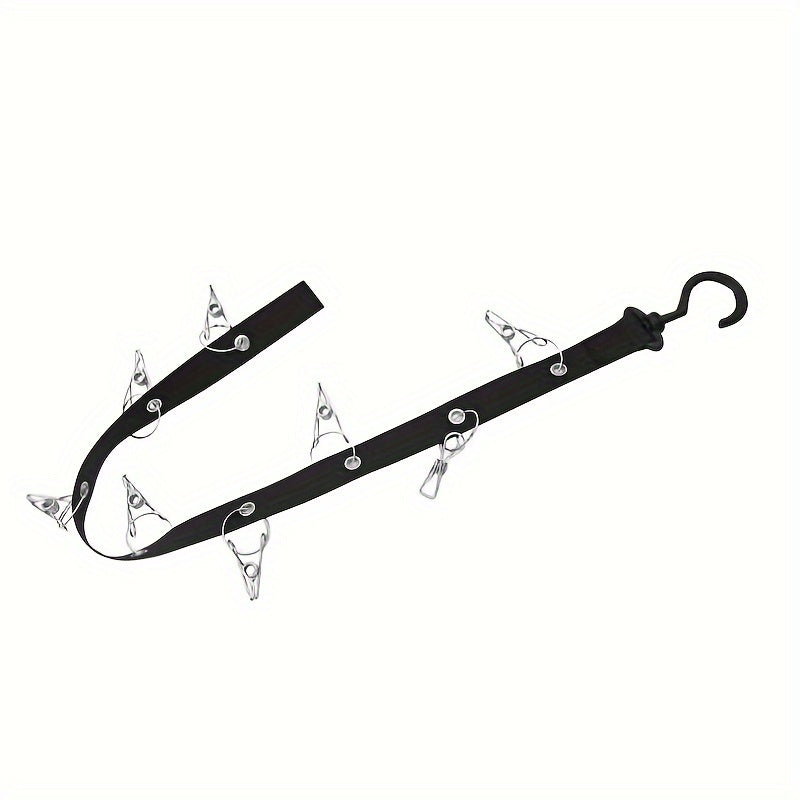 Perchero de pared de acero inoxidable con 8 clips para almacenamiento que ahorra espacio