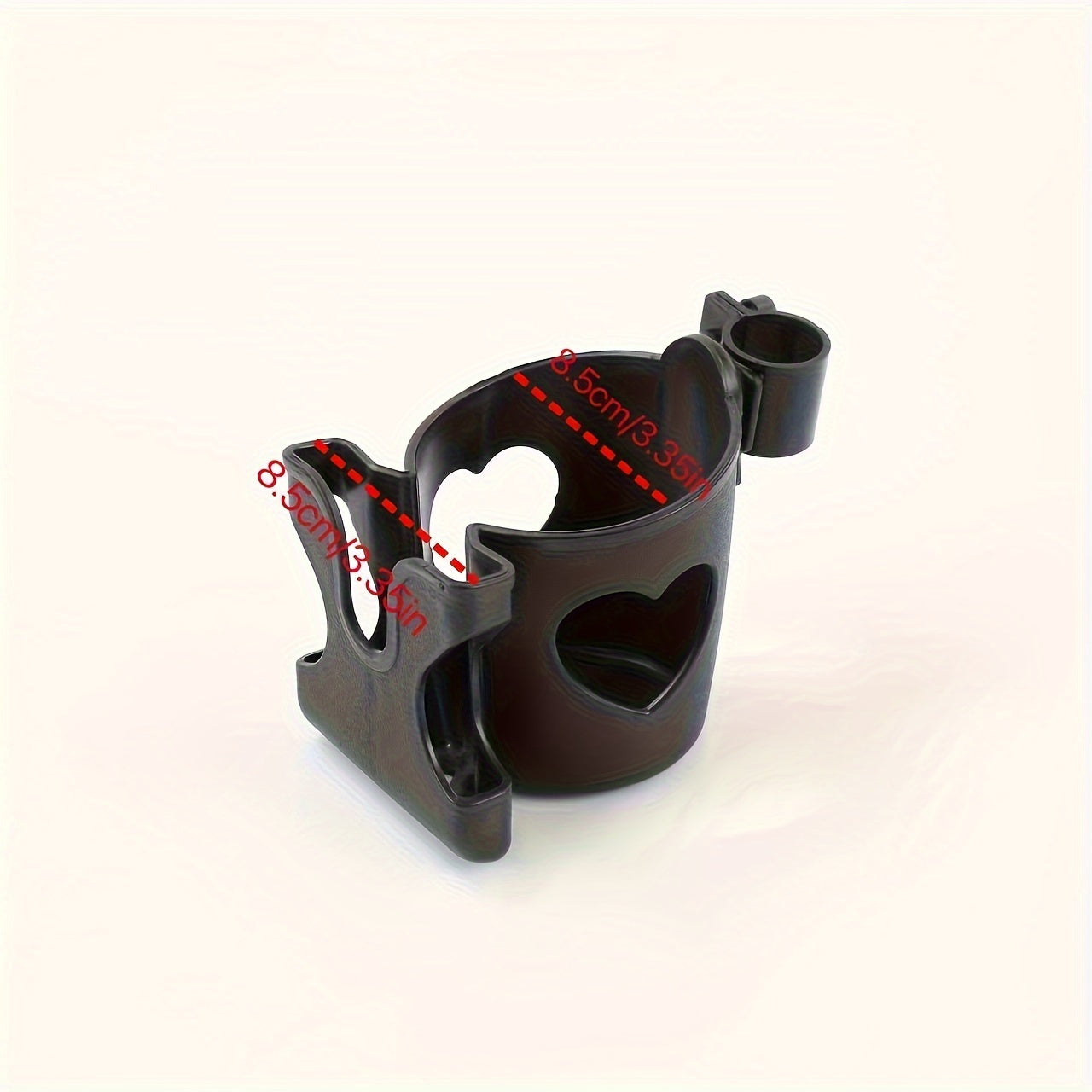 Universal Stroller Cup Holder with Phone Stand Heart-Shaped Durable ABS Easy to Install