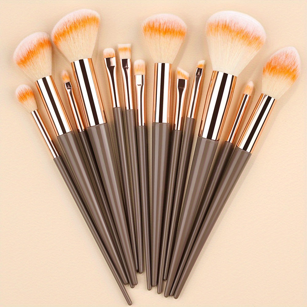 13pcs Makeup Brush Set Nylon Bristles Professional Fluffy for Face Eyeshadow Blush