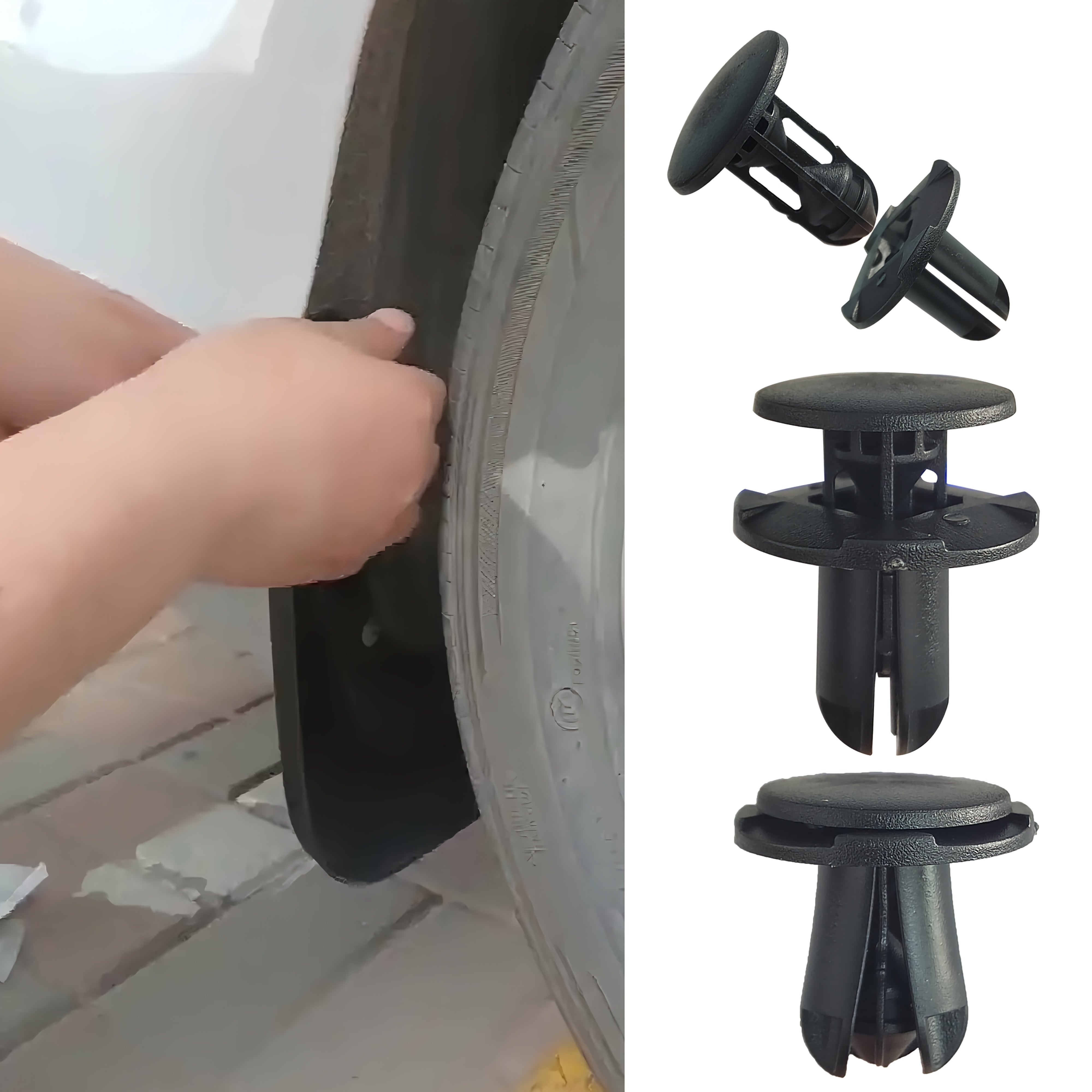 Pack de 10/30/50 Clips de retención de panel de revestimiento de carrocería de plástico de tipo empuje