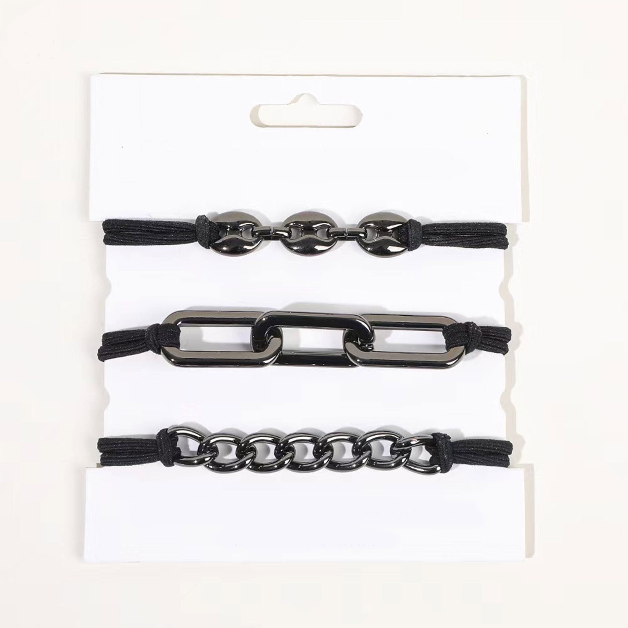 Set of 3 Gold Hair Ties Elastic Ponytail Holders for Women and Girls