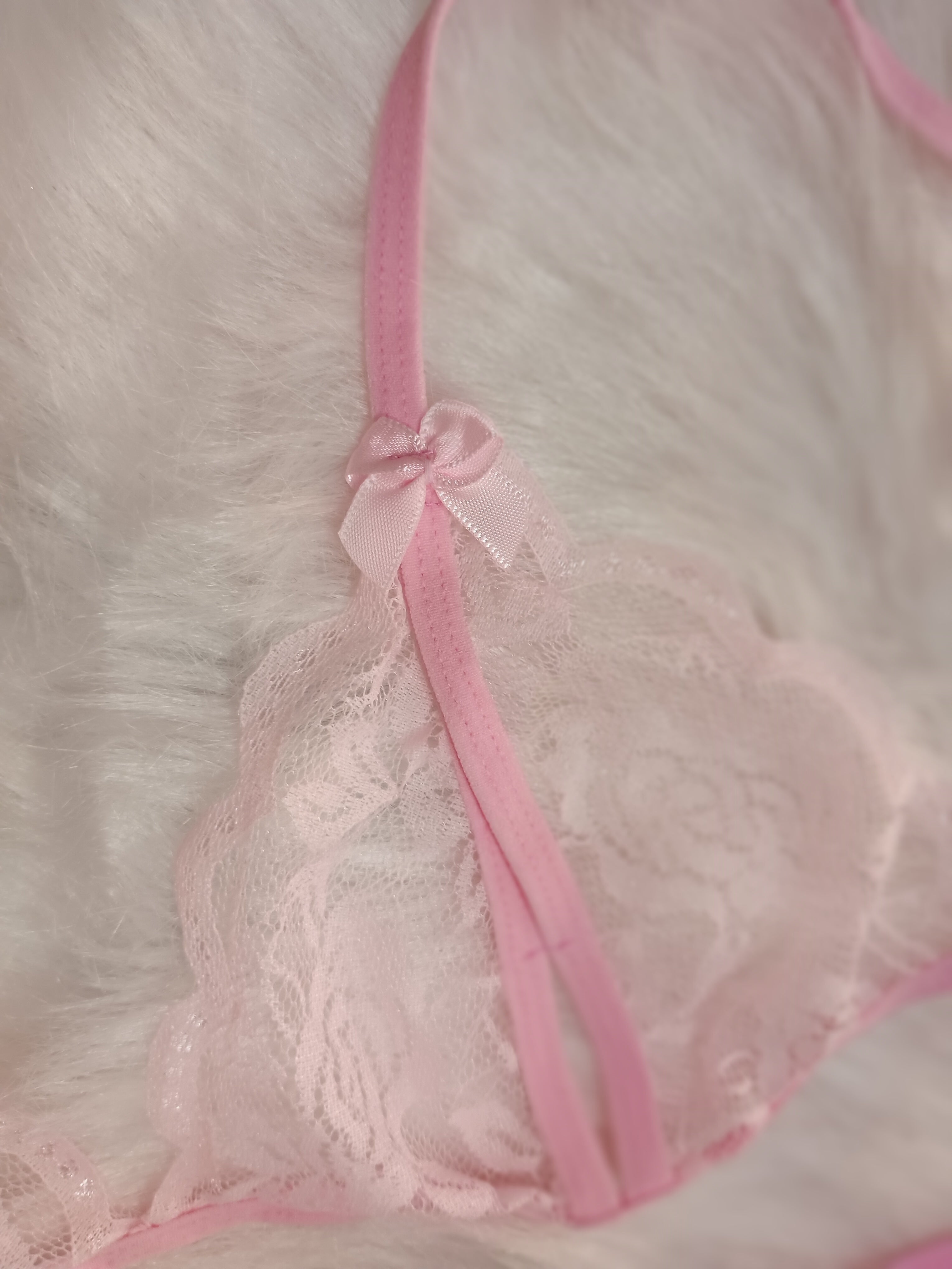 Conjunto de lencería de tul para mujer con pantalones con abertura seductora