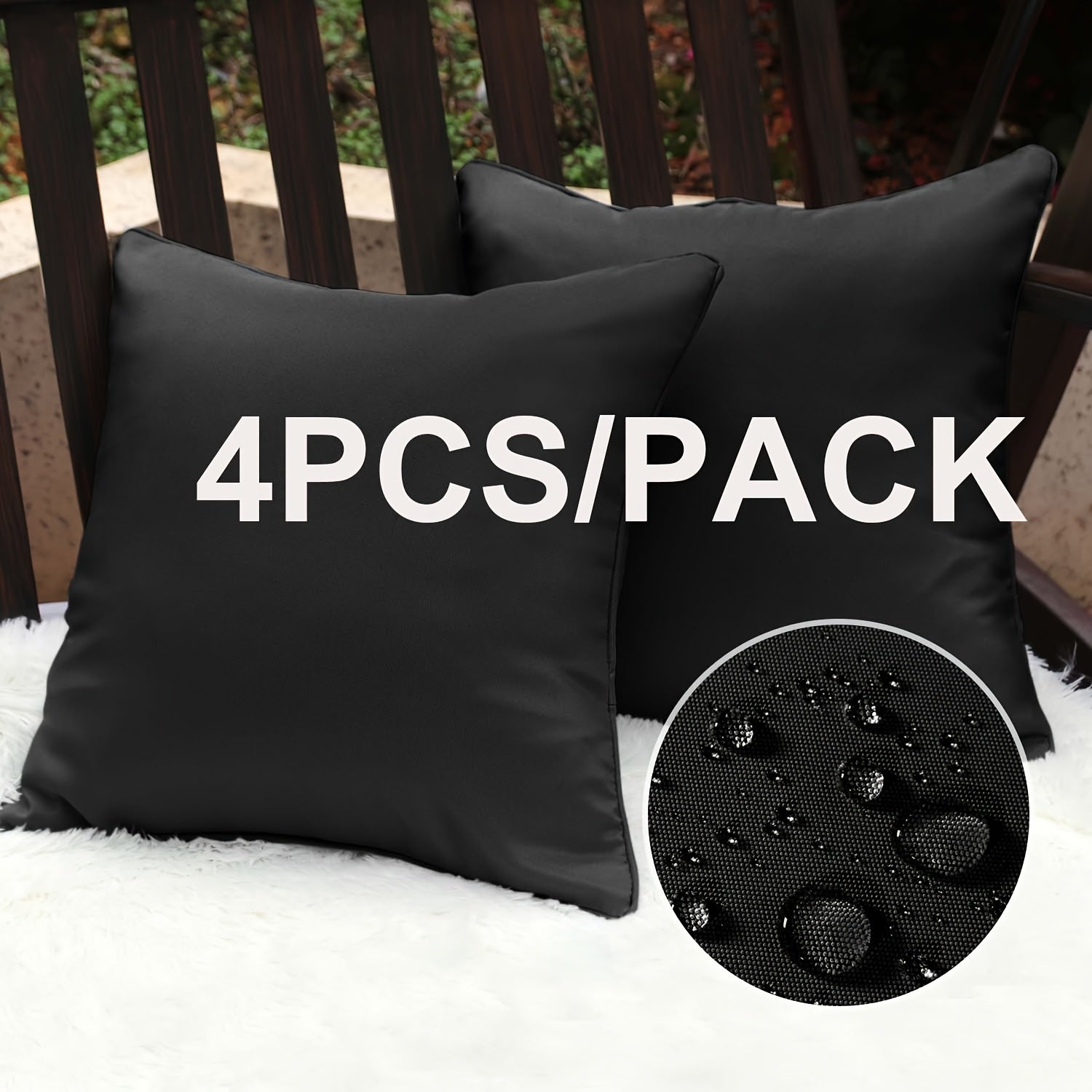 Outdoor Square Garden Cushion Cover for Patio Sofa Tent Decorative Throw Pillow Shell