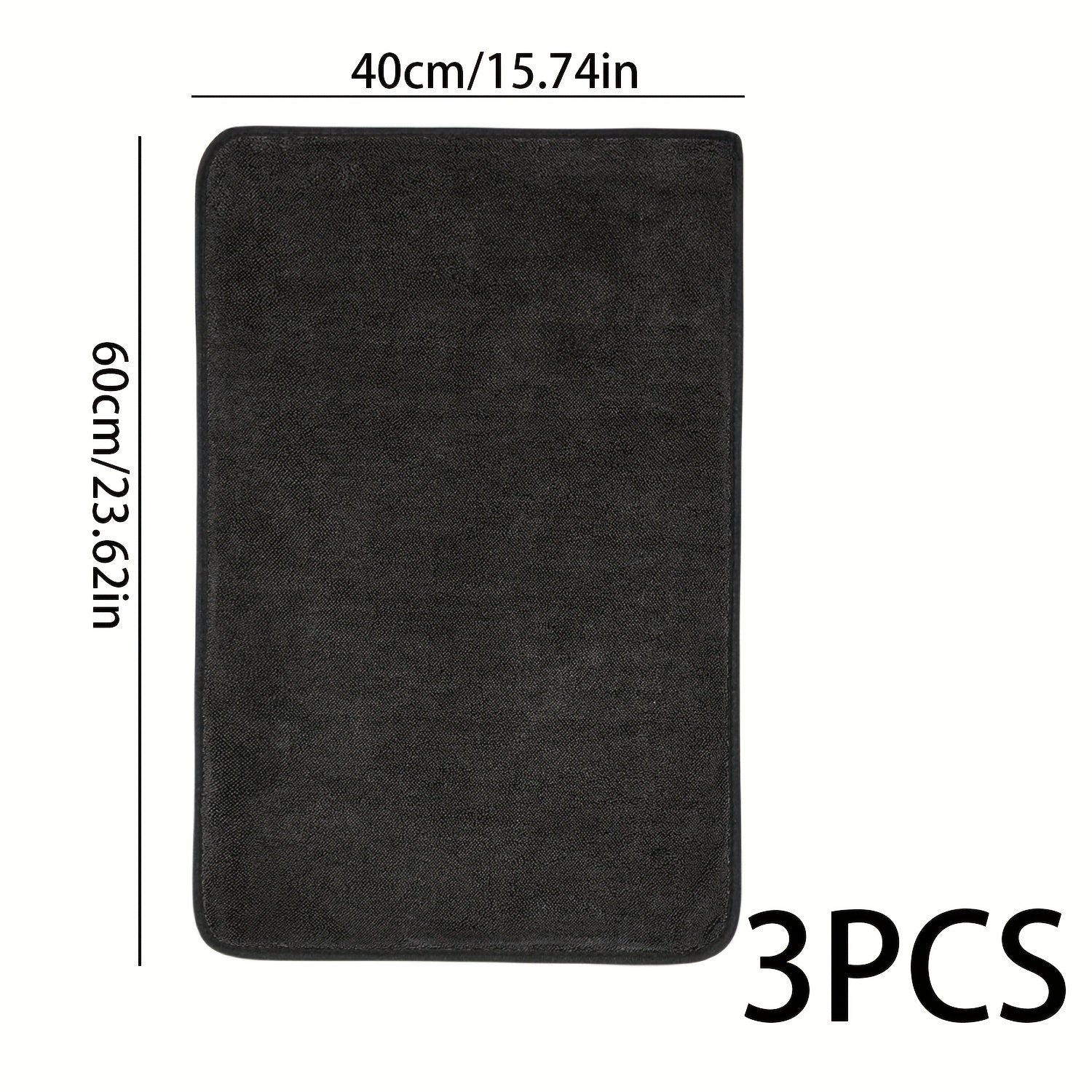 3Pcs Ultra-Fine Fiber Car Cleaning Cloths Reusable Soft Absorbent Towels