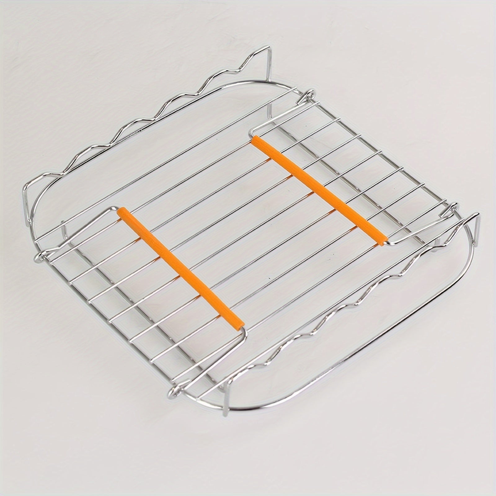 Stainless Steel Air Fryer Rack with 5 Skewers for Grilling Roasting and BBQ