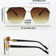 Men's Square Frame Fashion Glasses with Double Bridge Anti-Reflective Metal and Acetate