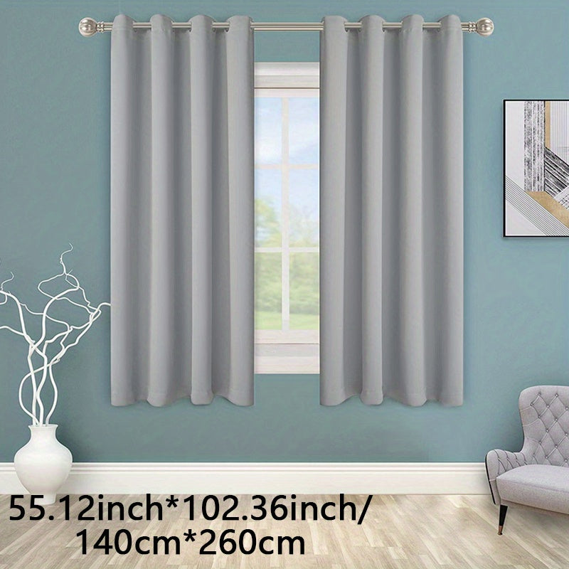 Blackout Curtain 1 Panel Solid Black Insulated Room Darkening for Bedroom Living Room