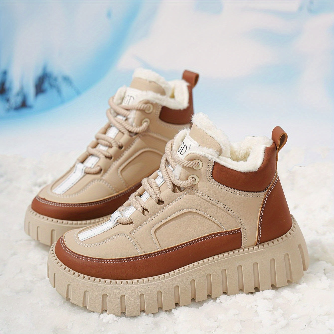 Women’s Winter Snow Boots with Thick Platform Non-Slip Rubber Sole