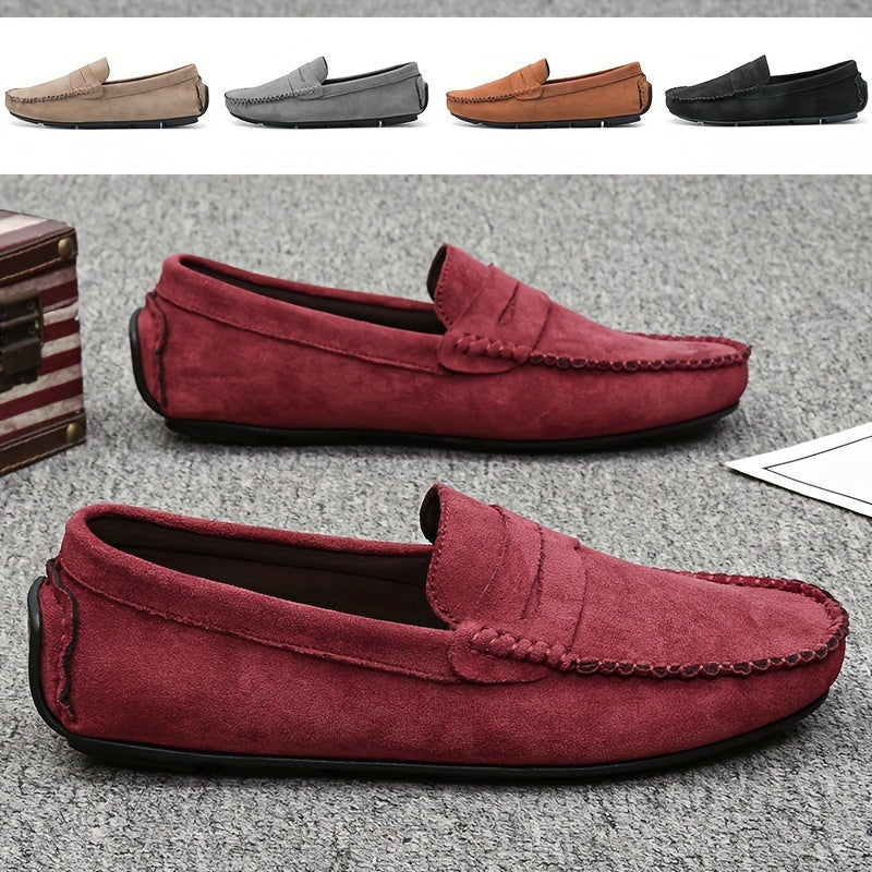 Men's Casual Loafers Fabric Slip-On Non-Slip Round Toe Comfortable Durable Shoes