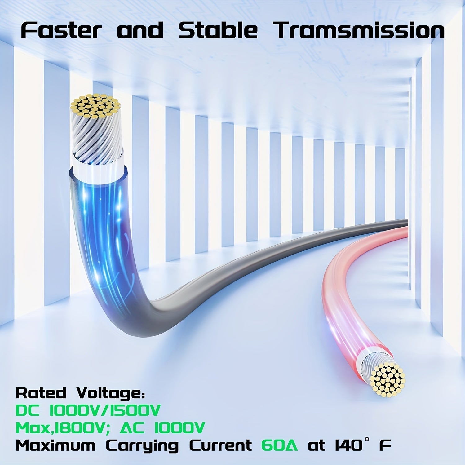 AXOTEN Quyosh Paneli Kengaytirish Kabeli To'plami, 30.48m, 10AWG Qoplangan Mis, Ikki Voltli 110V/220V, Tashqi, Avtomobil, RV, Qayiq, Amerika Seriyali Transport Vositalari uchun - Qora va Qizil Kombinatsiya To'plami, Batareyasiz