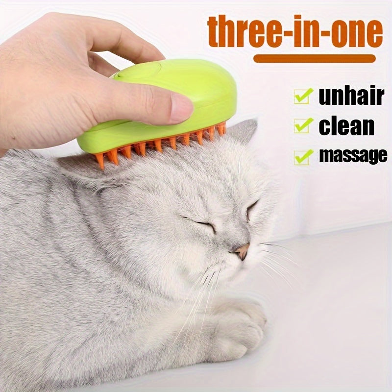 USB Charging Pet Grooming Brush for Cats and Dogs with Spiral Comb and 3-in-1 Function