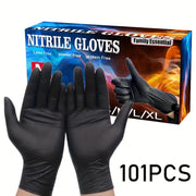 Black Disposable Gloves 101 Pieces, Powder-Free, Food Handling and Cleaning