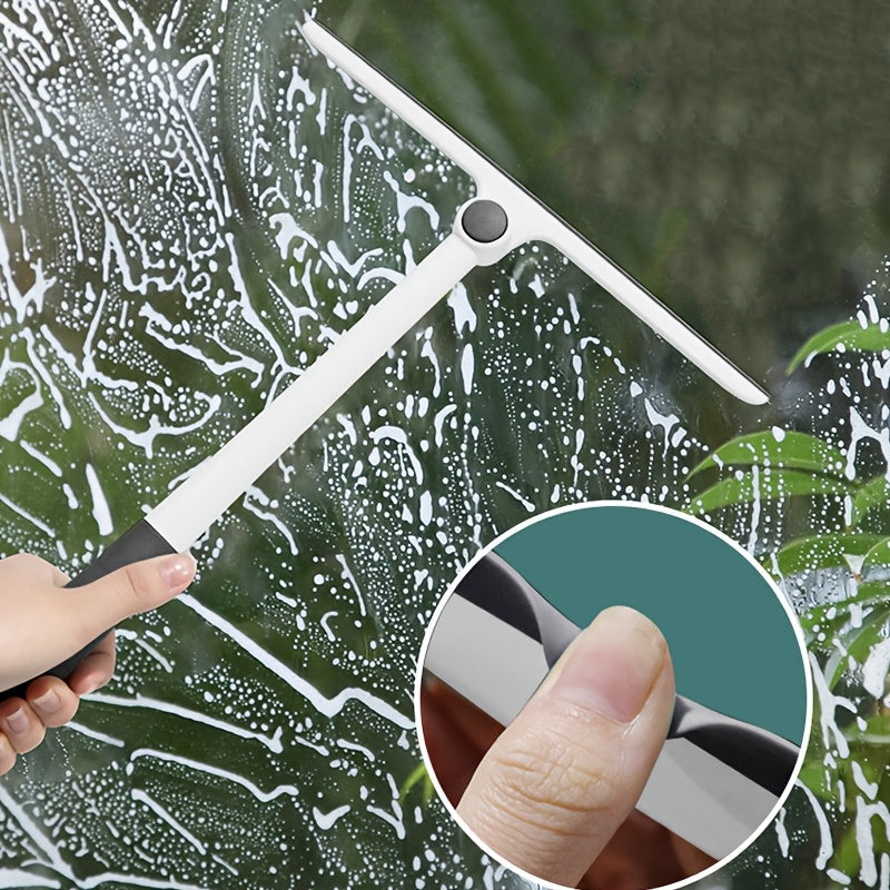 Ko'p funksiyali silikon dush squeegee stendi bilan | 360° aylanuvchi dizayn hammom, yotoqxona, yashash xonasi uchun toza oynalar va oynalarni tozalash | Oson ushlash tutqichi