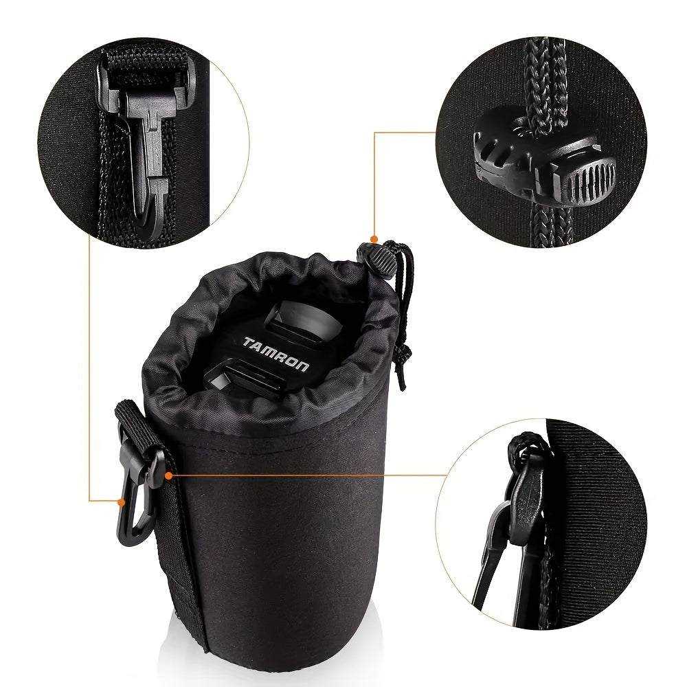 Waterproof DSLR Lens Pouch Set with Drawstring Shockproof Camera Bag