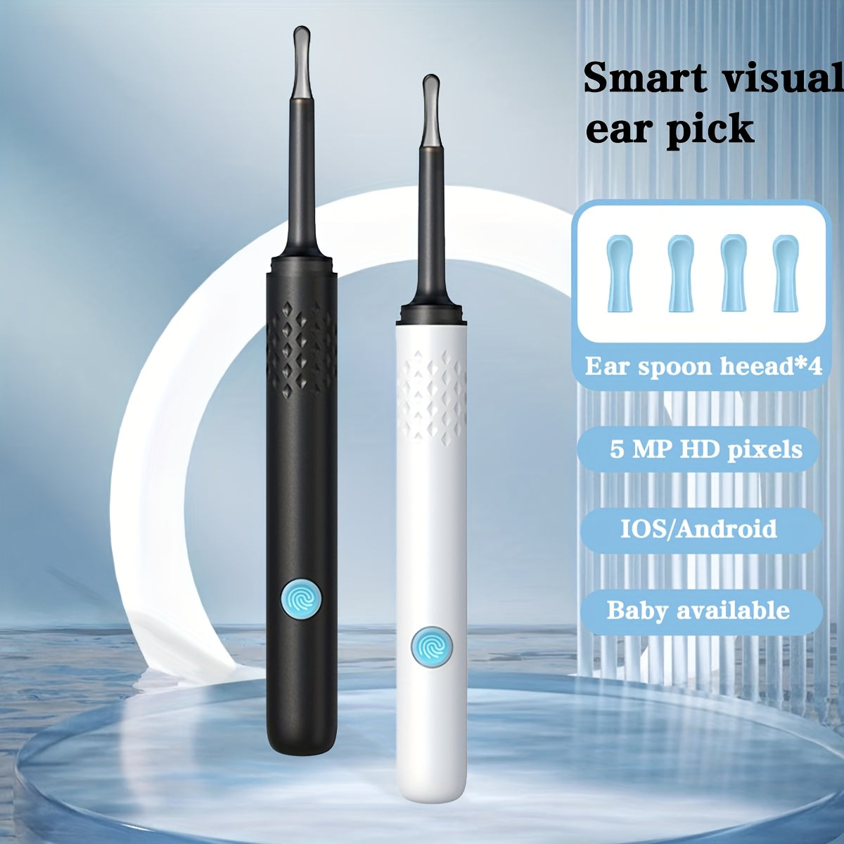 Vizual ko'rsatkichli simsiz quloq mumini tozalovchi, USB orqali zaryadlanadigan, uyda foydalanish uchun ixcham dizayn. Tozalash to'plami va pinsetni o'z ichiga oladi. Ideal ta'til sovg'asi, zamonaviy tozalovchi.