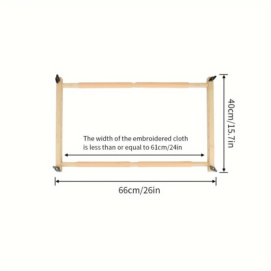 Portable Beech Wood Embroidery Stand for Cross Stitch Sewing with Detachable Clip