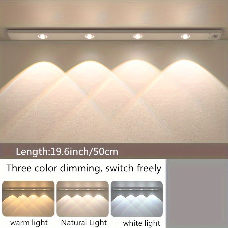 Motion Sensing LED Night Light with Magnetic Self-Adhesive USB Rechargeable Adjustable Color