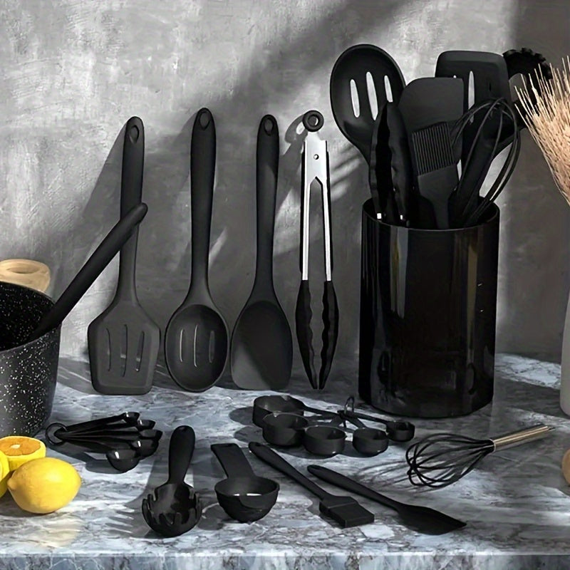 Set of 20 Non-Stick Silicone Kitchen Utensils Cooking Tools with Turner, Spoon, Whisk
