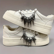 Unisex Aluminum Punk Style Metal Chain Spiked Shoe Decoration 2pcs