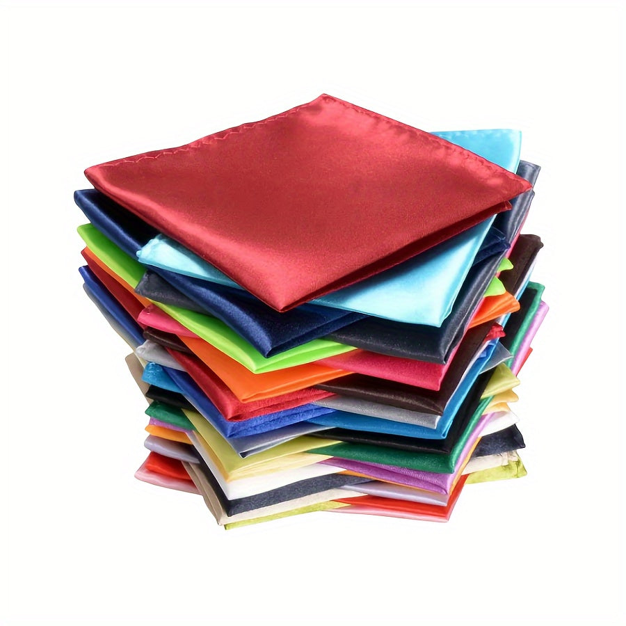Set of 24 Multicolored Square Pocket Square Handkerchiefs for Men