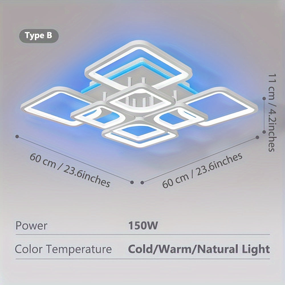 Luz de techo LED inteligente regulable con control remoto para dormitorio y sala de estar