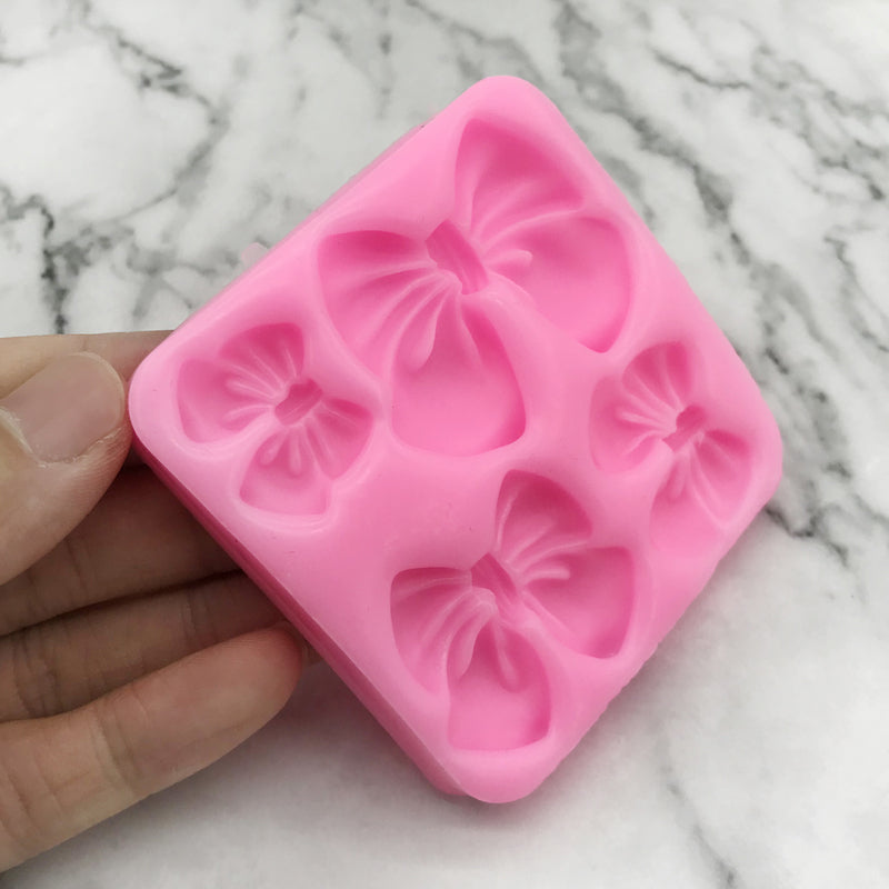 Silicone Mold Set for Cake and Cupcake Decoration Includes Chocolate Fondant and Mini Bows
