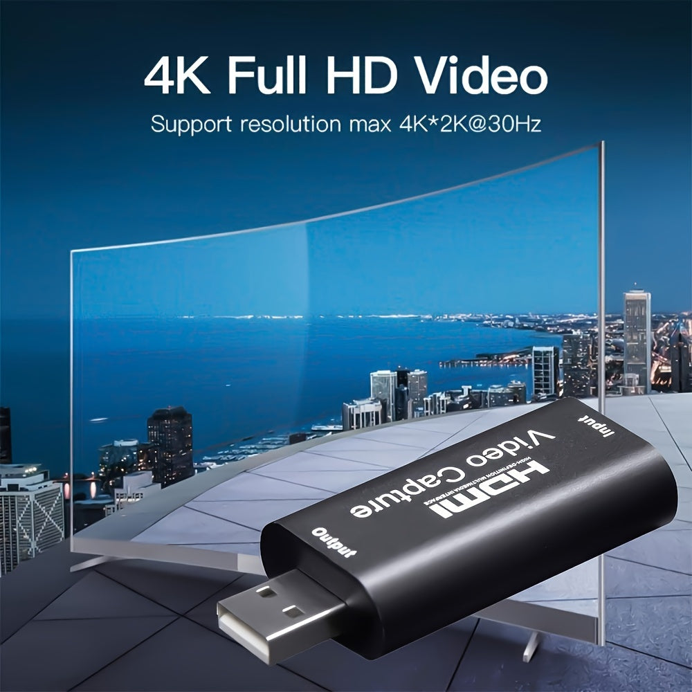 1080p USB Video Capture Card for HDTV Streaming and Recording