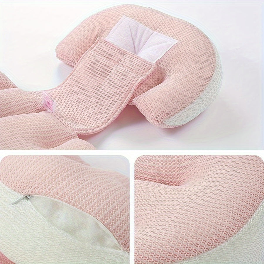 Soft Polyester U-Shaped Maternity Pillow for Side Sleepers Waist Support Belly Relief