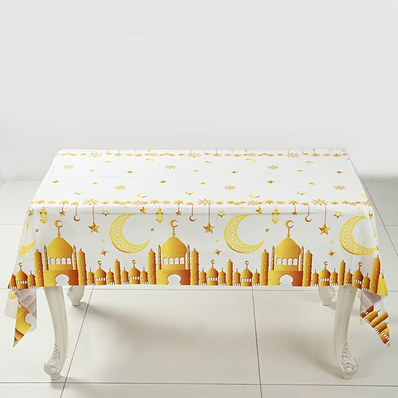 Одноразовая скатерть на Ид аль-Фитр с дизайном Золотого Луны и Замка для празднования Рамадана
