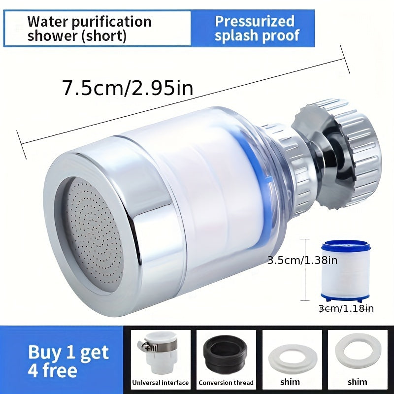 360 Degree Rotating Faucet Filter for Bathroom and Kitchen Water Purifier with Pressure Boost