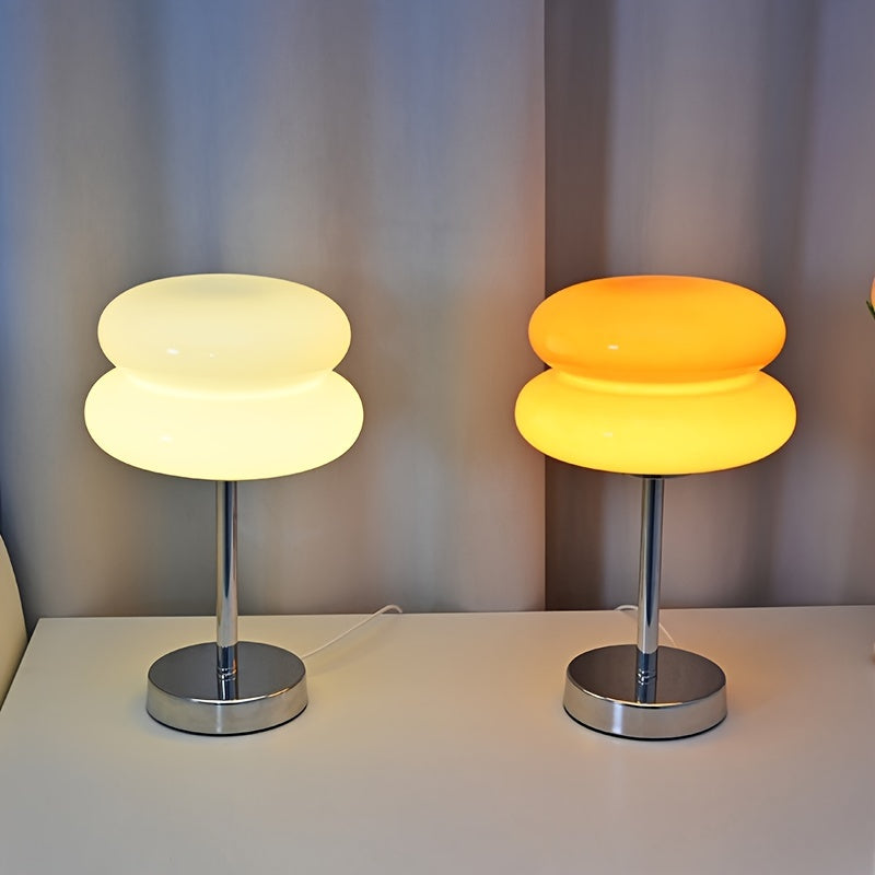 Modern Murano Glass USB Table Lamp Adjustable Brightness Touch Control Soft Glow White Yellow Orange