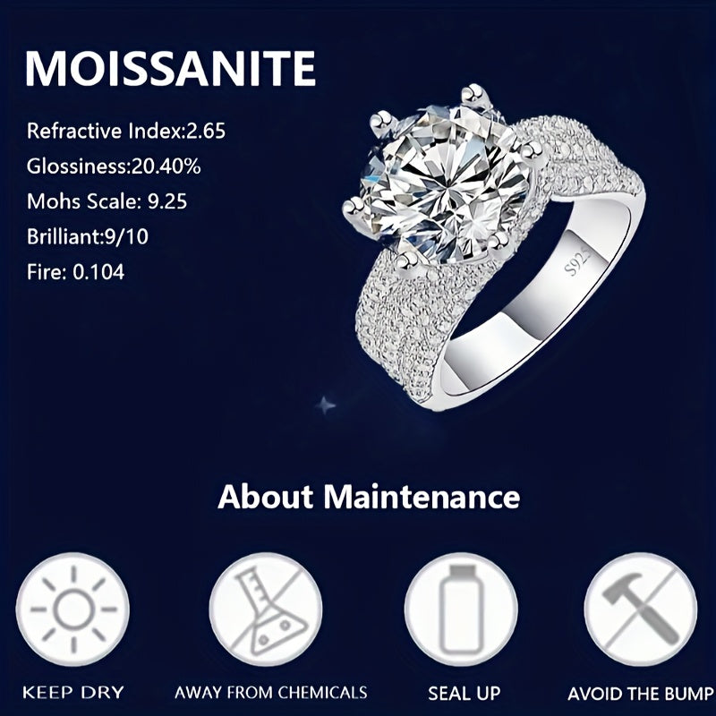 Vintage Boho 925 Sterling Silver Moissanite uzuk, Moslashuvchan cuff dizayni bilan, Har kuni kiyish va sovg'a berish uchun mukammal, Mardi Gras bayramlari uchun ideal