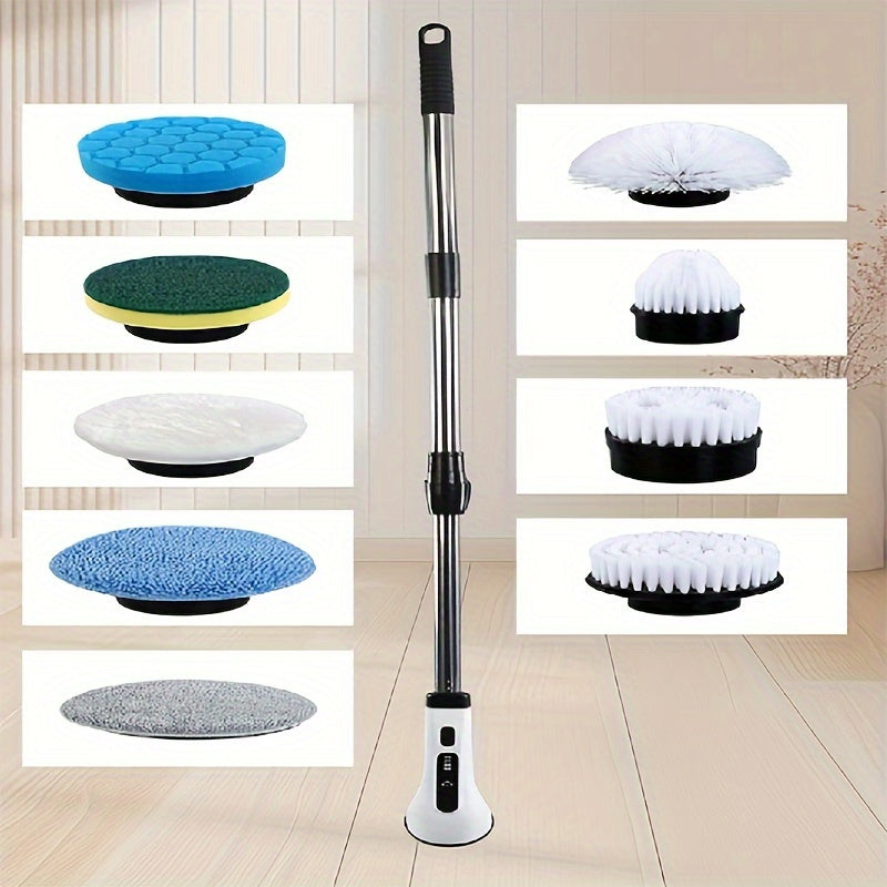 Electric Spin Scrubber 2024 Cordless Rechargeable 7-in-1 Cleaning Brush with Adjustable Speed and Detachable Handle