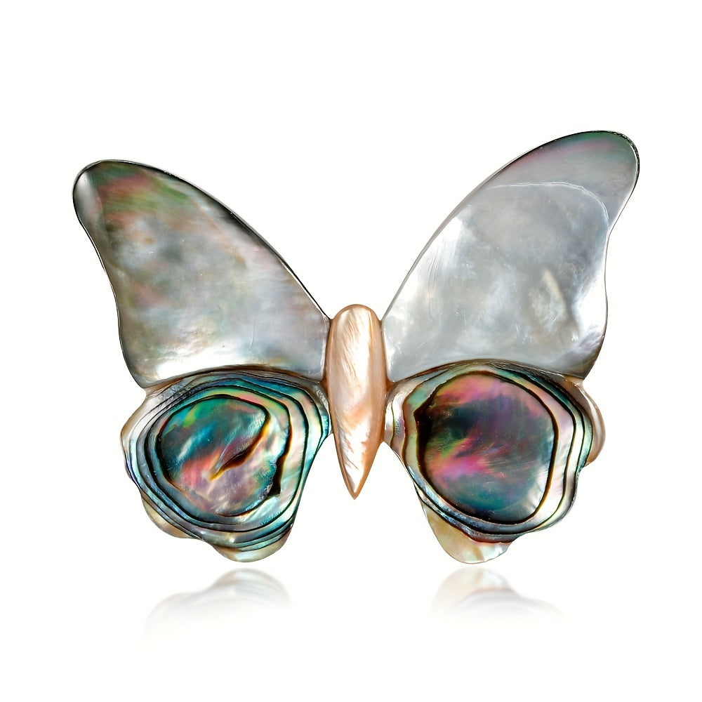 Vintage Alloy Butterfly Brooch for Women, Fashionable Shell Jewelry for Clothing and Bags