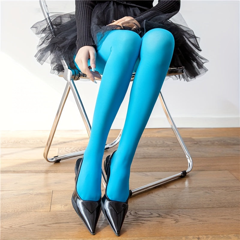 Ayollar uchun 120D Birxil Rangli Tizzaboplar, Teshikga qarshi, yuqori elastik, issiq bahor va kuz shirin ranglar