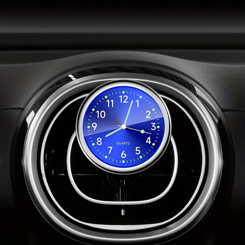 Luxury Car Dashboard Clock Glow-in-the-Dark Analog Mini Quartz Timepiece for High-End Vehicles