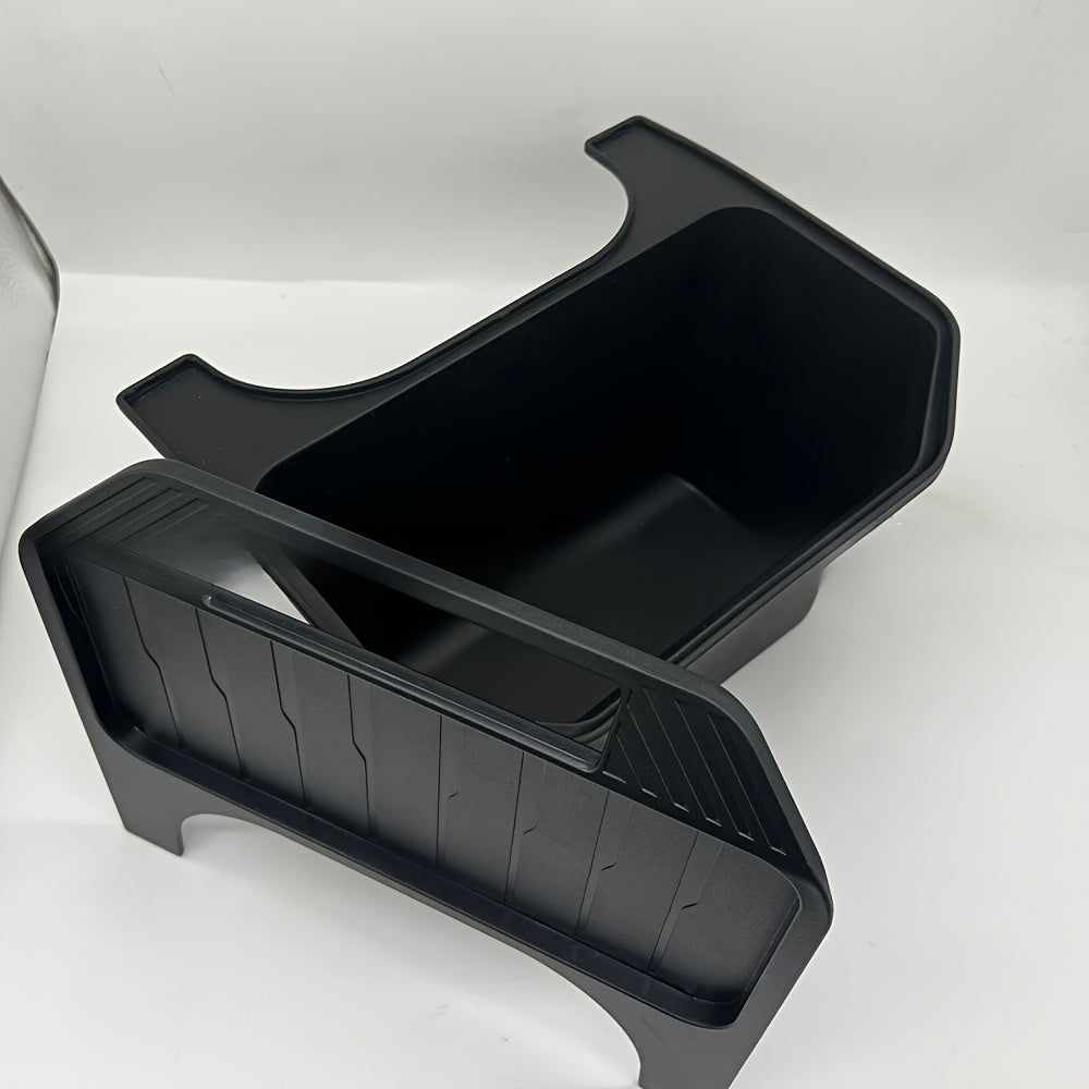 Rear Middle Storage Box and Lid for Tesla Model 3/Y Black Plastic