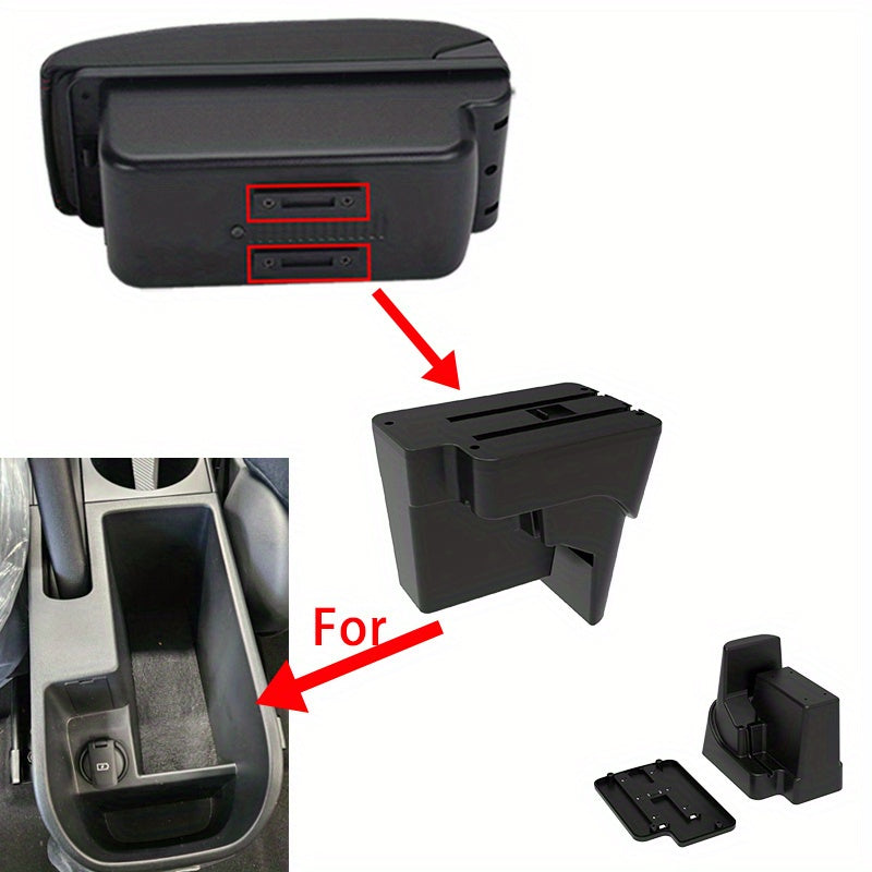 Black ABS Armrest Console Storage Box for Car Center Organizer