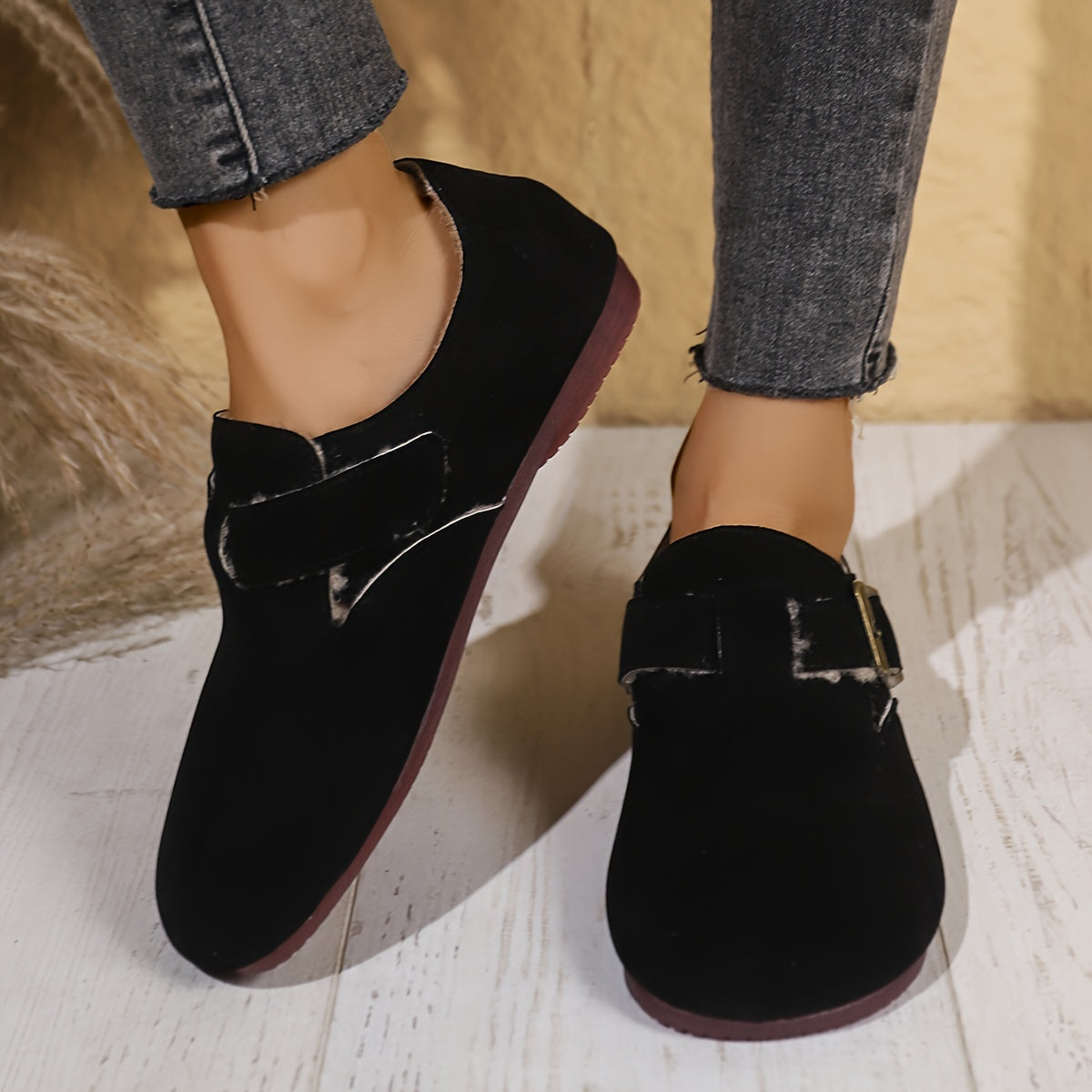 Women's Warm Flat Cozy Shoes in Soft Material
