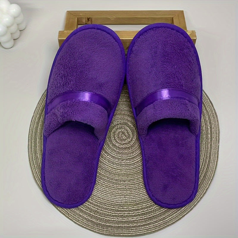 Zapatillas de felpa de coral para mujer, casuales, con slip-on, suela antideslizante de EVA, para interior, comodidad